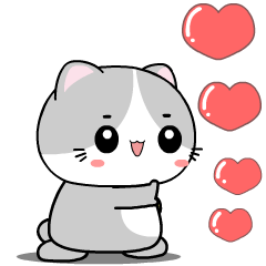 Baby Grey Cat 3 : Animated Stickers