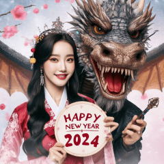 Happy New Year of a beautiful woman2