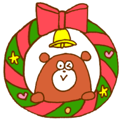 Christmas sticker with animals