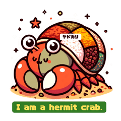 Colorful&Mystical Hermit crab Stickers 1