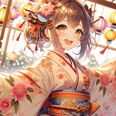 "Cute Kimono Girl Stickers"