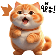 Orange Cute Cat Tuateung
