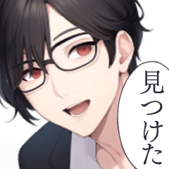 glasses boy(black hair short hair)