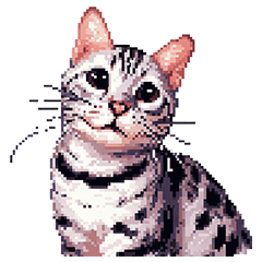 Pixel art Bengal Silver Spotted Tabby