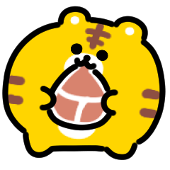 Stiker anime harimau kecil