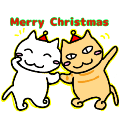 christmas moving happy cat and dragon