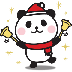 Panda honorific sticker used in winter
