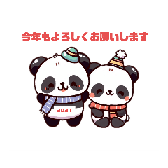 Panda sticker for winter