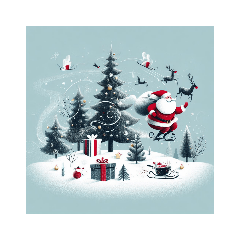 北欧っぽいシックなクリスマスカード。