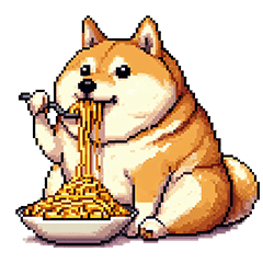 Pixel Art Shiba Gourmet Food dog