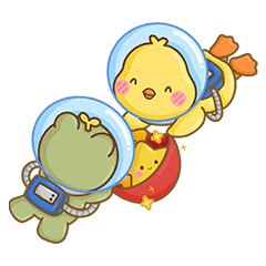 Frog and Duck in Space