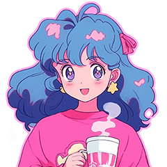 90's anime style girl