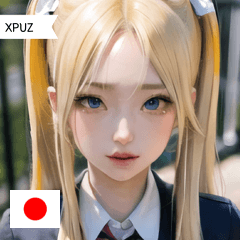 JP cute blonde student XPUZ
