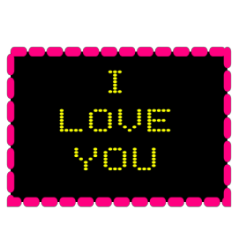 Romantic words digital lights