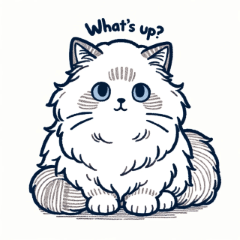 Cute ragdoll cat line stamp