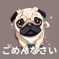 Pug dogs stickers