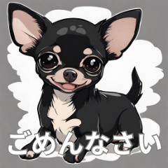 Black Chihuahua dogs stickers