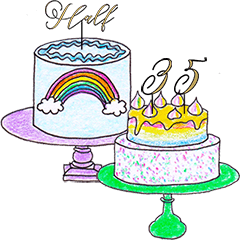 お誕生日ケーキとキャンドル 0.5-35歳[rev]