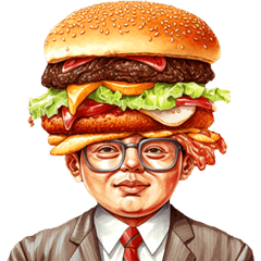 Hamburger Man Sticker