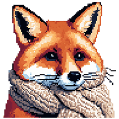 Pixel Art Fox Winter