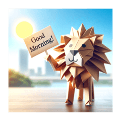 Origami Roar! - Playful Lion Stamps