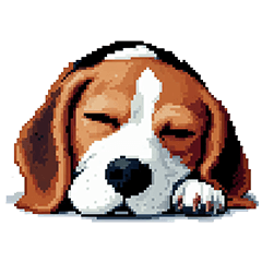 Pixel Art Bagle dog Sticker