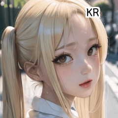 KR blonde gyaru girl  A