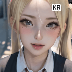 KR blonde gyaru girlfriend  A