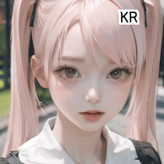 KR black dress pink girl  A