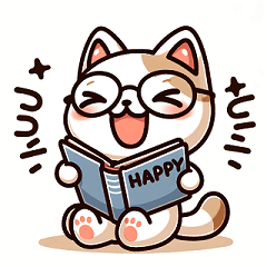 Bookish Cat in Glasses