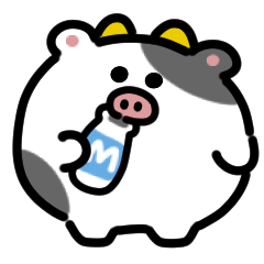 Stiker anime sapi kecil