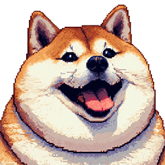 Pixel Art Fat Shiba dog