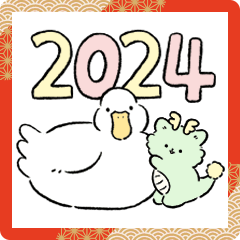 Duck and dragon happy new year sticker