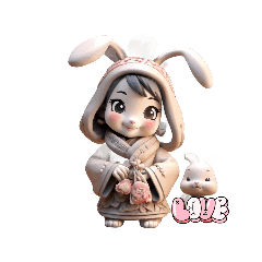 可愛裝扮兔子