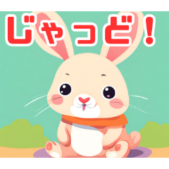Rabbit Miyazaki dialect Sticker