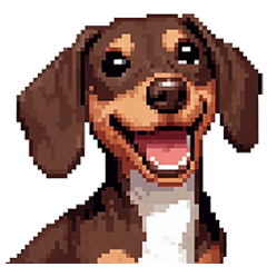 Pixel art Miniature Dachshund dog choco