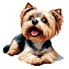Pixel Art Yorkshire Terrier dog