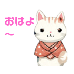 Cat wave Japanese clothes1