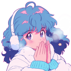 90's anime style girl. winter.