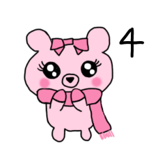 Pink cute girly bear 4 winter version