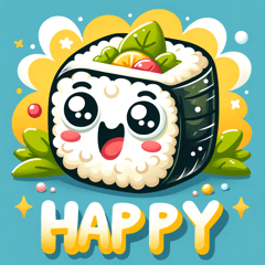 Cute sushi character sticker