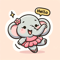 Dancing elephant in tutu