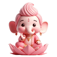 Cute Lord Ganesha Pink V.2