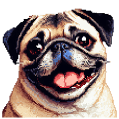 Pixel Art Pug dog