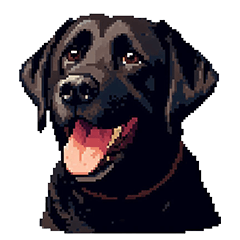 Pixel Art Labrador Retriever Black