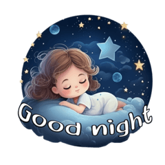 24 cute Good night stickers