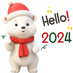 White bear Happy New Year