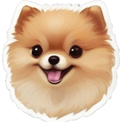cute kawaii stickers Pomeranian puppy
