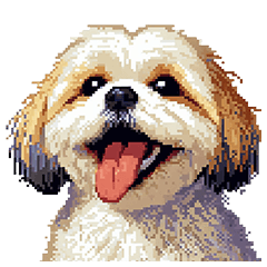 Pixel Art Shih Tzu Dog