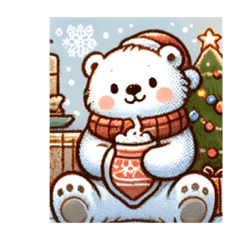 A bear who enjoys Christmas leisurely